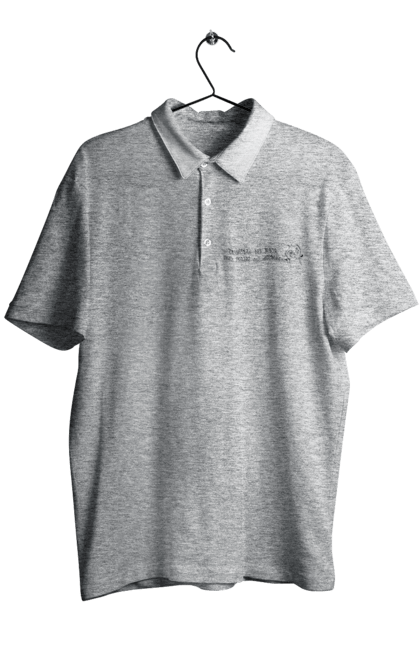 Men`s polo with prints Driver Without Math, Black. Automaton, driver, inscription, soldier. 2070702