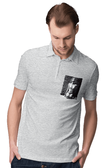 Поло чоловіче з принтом "Краса тіла". Вигини жіночого тіла, грація тіла, груди, жіноче тіло, жіночі груди, краса тіла. 2070702