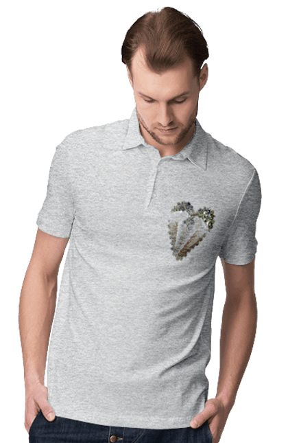 Men`s polo with prints Book valentine. Books, decoration, heart, heart shape, love, nature, reading, wood. 2070702