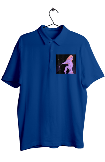 Поло чоловіче з принтом "Фіолетова Дівчина". Дівчина, тіло. 2070702