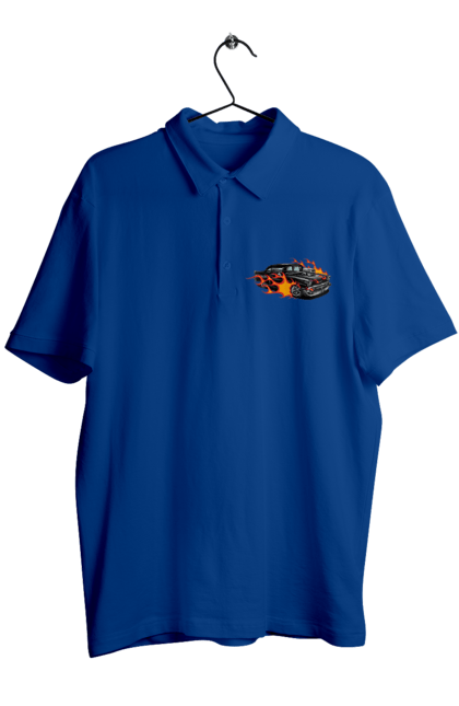 Men`s polo with prints Fire Machine. Car. 2070702
