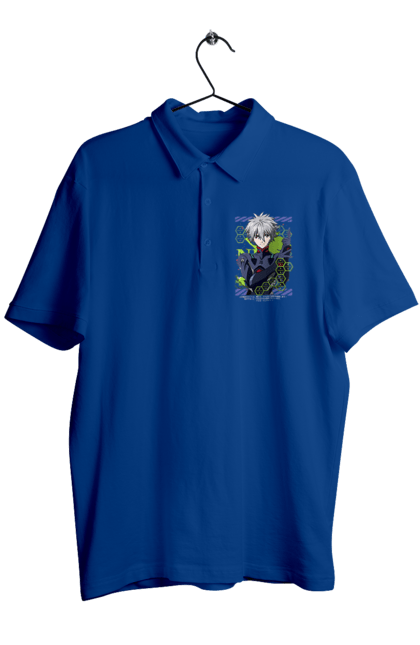 Men's polo with prints Evangelion Kaworu. Anime, evangelion, eve, kaworu, kaworu nagisa, manga, neon genesis evangelion, nerve, tv series. 2070702