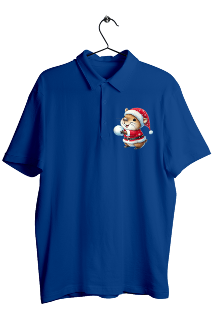 Men's polo with prints Capybara playing snowballs. Animal, capybara, christmas, christmas capybara, game, gift, holiday, new year, santa, snowballs. 2070702