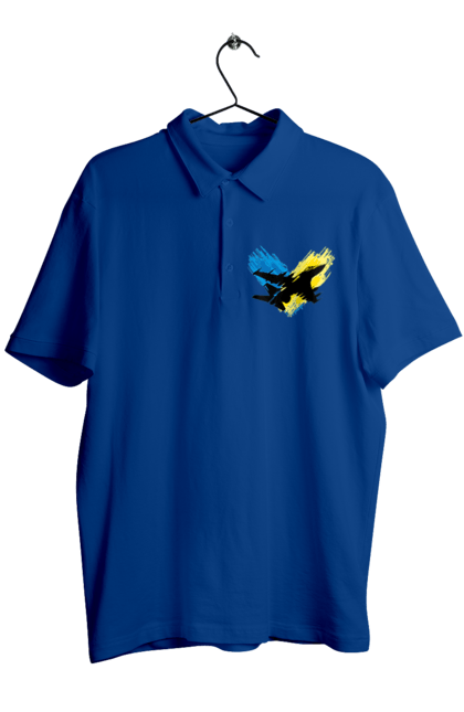 Поло мужское с принтом Самолет F 16. Всу, патриотическая, с флагом, самолёт, самолет f16, ф16, флаг. 2070702