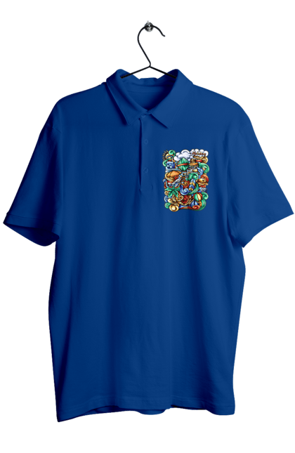 Men`s polo with prints Holidays rest art. Beach, sea, summer, travel, vacation. 2070702