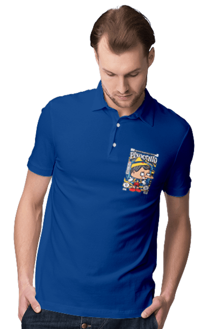 Поло чоловіче з принтом "Pinnochio". Дісней, пінокіо, плівка. Funkotee