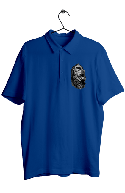 Men`s polo with prints Cossack. Cossack, forelock, good ukrainian, pistol, tickets, vusa. 2070702