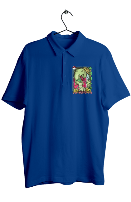 Men's polo with prints Pokemon Chikorita. Anime, chikorita, games, nintendo, pokemon, pokemon go. 2070702