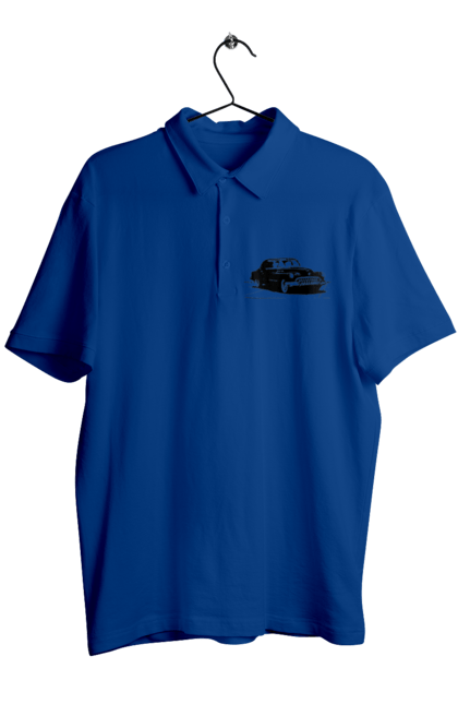 Men`s polo with prints Auto.6. Auto, black and white, graphics, picture, retro car. 2070702