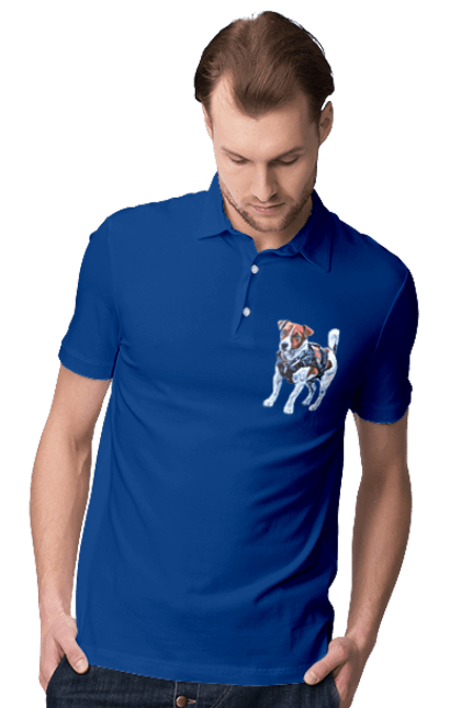 Men`s polo with prints Dog Patron. Cartridge, dog, dog cartridge, ukraine, зсу. 2070702
