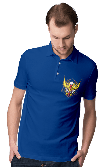 Men's polo with prints Gundam Barbatos Lupus Rex. Anime, asw g 08, barbatos lupus rex, game, gundam, manga, robot, video game, war. 2070702