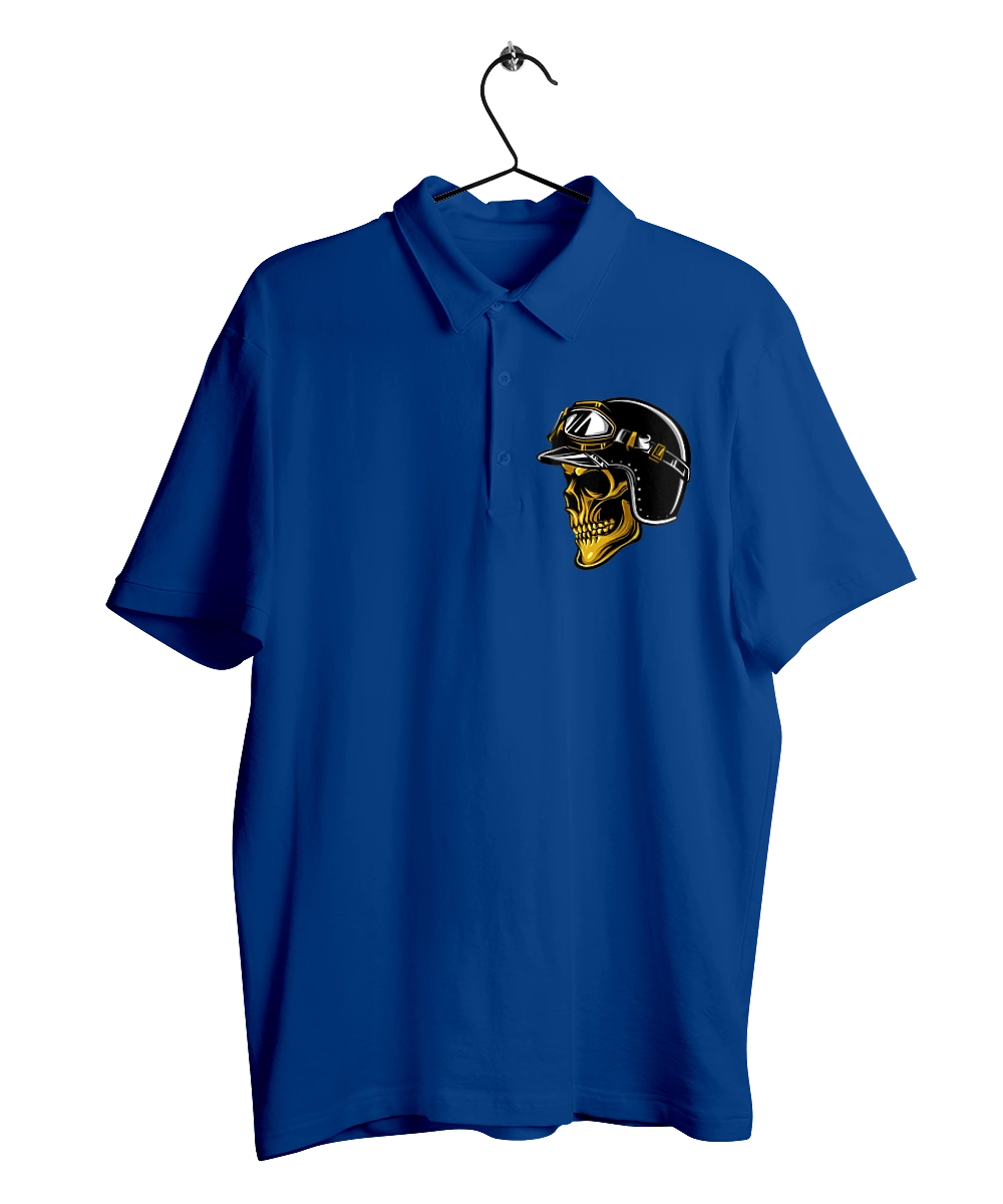 Skull in a motorcycle helmet