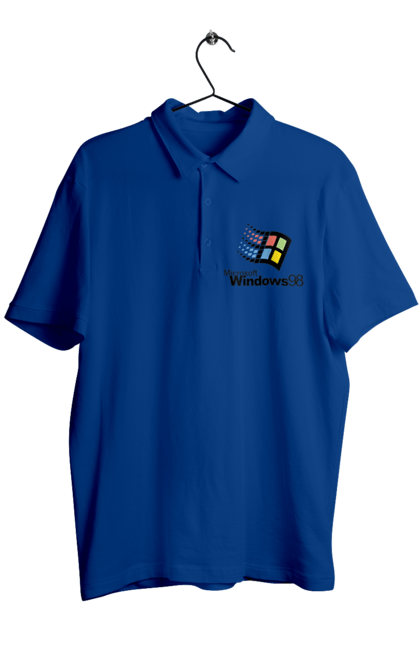 Поло чоловіче з принтом "Windows98". Angular, c, css, html, it, javascript, jquery, php, python, react, svelt, vue, айтишник, айті, гумор, код, кодувати, прогер, програміст, програмісти, ти ж, ти ж програміст, тиж програміст. 2070702