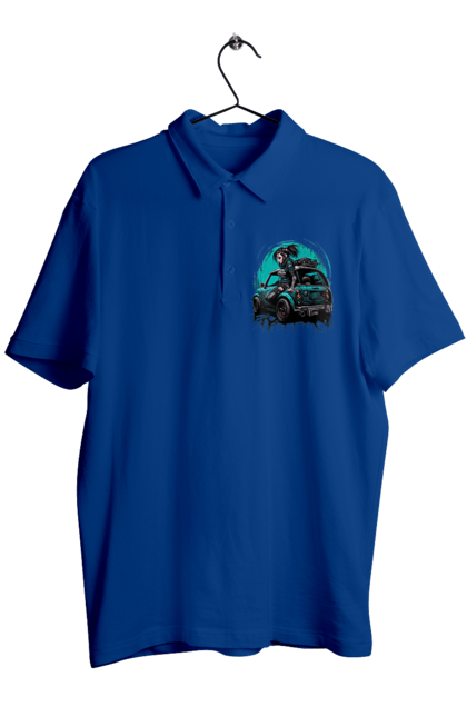 Поло чоловіче з принтом "Кіберпанк дівчина". Арт, графіка, дівчата, ігри, кіберпанк, малюнок. 2070702