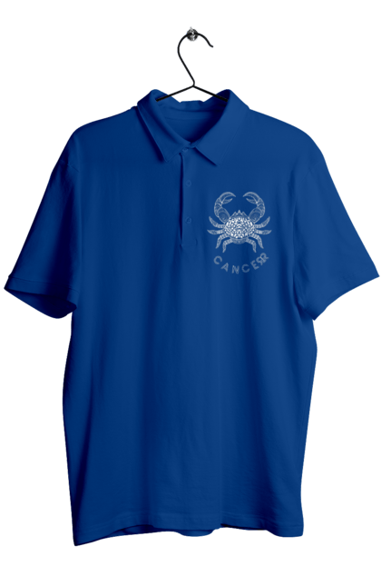 Men`s polo with prints Zodiac Cancer. Cancer, constellation, horoscope, sign, zodiac, zodiac sign. 2070702