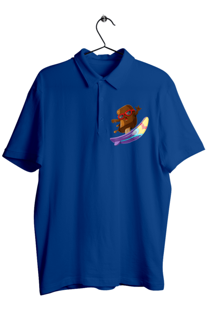 Men`s polo with prints Morozhenko On The Surf. Glasses, ice cream, summer, surfing. 2070702