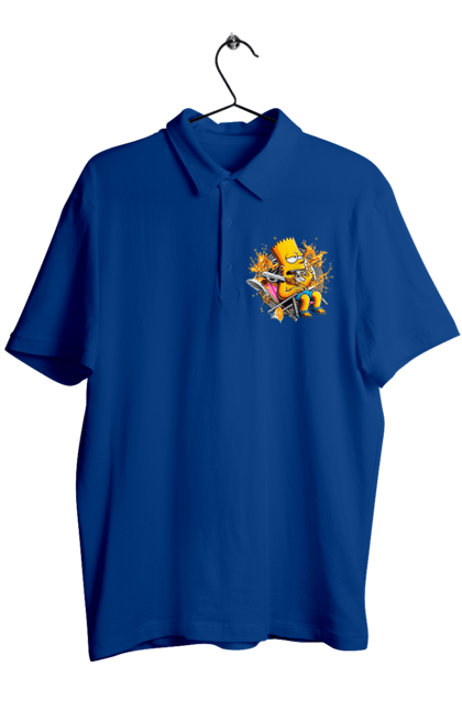 Men's polo with prints Bart Simpson Versace. Bart, cartoon, serial, simpson, versace. 2070702