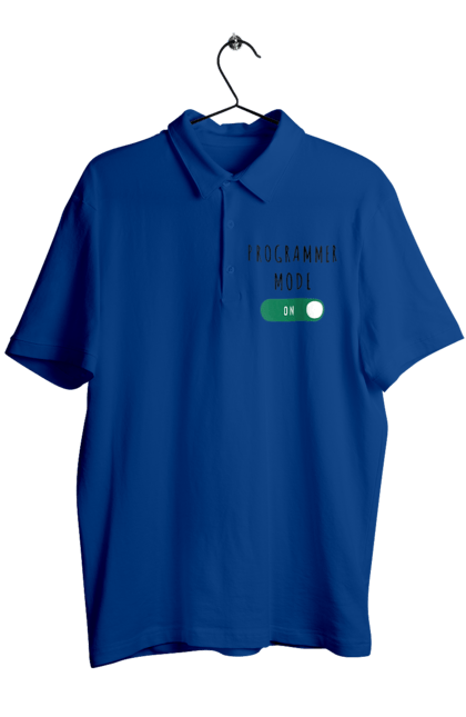 Поло чоловіче з принтом "Режим програміста". Айті, айтішник, для айтішника, для програміста, подарунок айтішнику, подарунок програмісту, програміст, режим програміста, розробник. 2070702