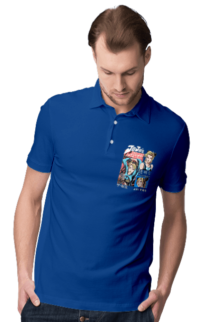 Men's polo with prints JOJO Jolyne Cujoh. Anime, jojo, jojo`s bizarre adventure, jojo’s bizarre adventure, jolyne cujoh, manga. 2070702