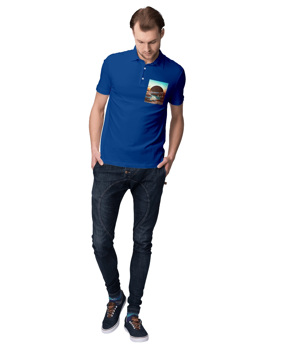 Картина, машина біля річки