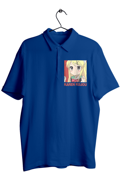 Поло мужское с принтом Золотая мозаика Карен Кудзё. Anime, karen kujo, kiniro mosaic, kinmoza, manga, аниме, золотая мозаика, карен, карен кудзё, манга. 2070702