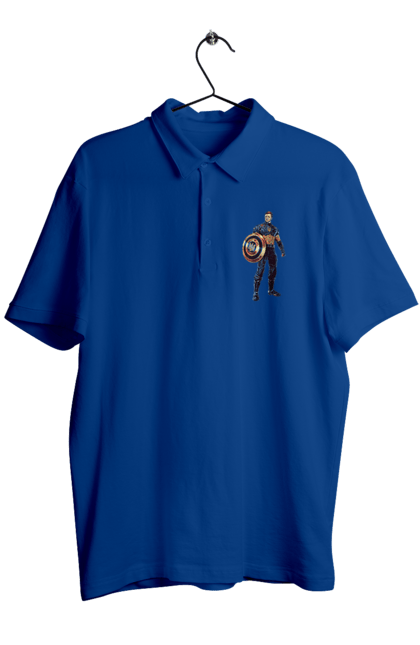 Поло чоловіче з принтом "Капітан Україна Зеленський арт". Володимир зеленський, зеленський, капітан америка, капітан україна, україна. 2070702