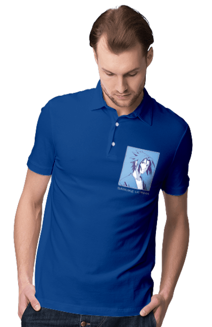 Men's polo with prints Naruto Sasuke Uchiha. Anime, manga, naruto, sasuke, sasuke uchiha, team 7, team number 7, uchiha. 2070702