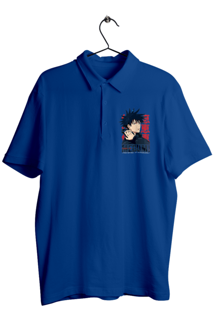 Men's polo with prints Jujutsu Kaisen Megumi. Anime, dark fantasy, fushiguro, fushiguro megumi, jujutsu kaisen, magic battle, manga, megumi, mystic. 2070702