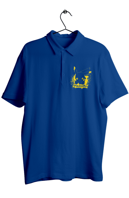 Men's polo with prints Pikachu. Anime, game, manga, nintendo, pikachu, pokemon. 2070702