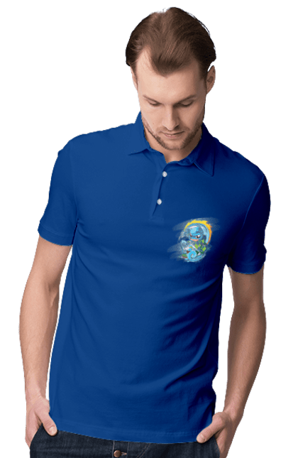 Men's polo with prints Pokemon Squirtle. Anime, games, nintendo, pokemon, pokemon go, squirtle. 2070702