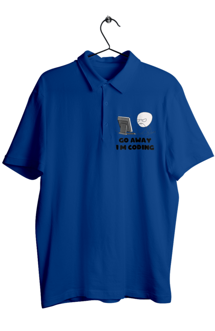 Поло чоловіче з принтом "Іди Я кодую". Айті, айтішник, для айтішника, для програміста, йди я кодую, майстер коду, подарунок айтішнику, подарунок програмісту, програміст, розробник. 2070702