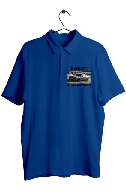 Men`s polo with prints Dodge challenger. An american legend, auto, car, classic car, cult car, dodge challenger, powerful car, zhmasl kar. 2070702