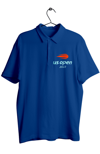 Поло чоловіче з принтом "Тенісний турнір US Open 2022". Великий теніс, відкритий чемпіонат, гравці, м`яч, нью йорк, призовий фонд, ракетка, турнір на ґрунті, хард, чемпіонат америки. aslan