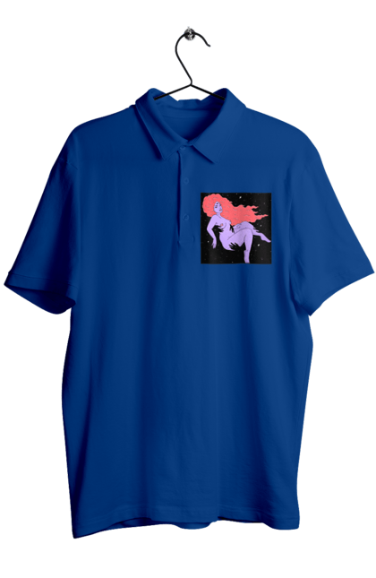 Поло чоловіче з принтом "Фіолетова Дівчина В Чорній Дирі". Дівчина, лапають. 2070702