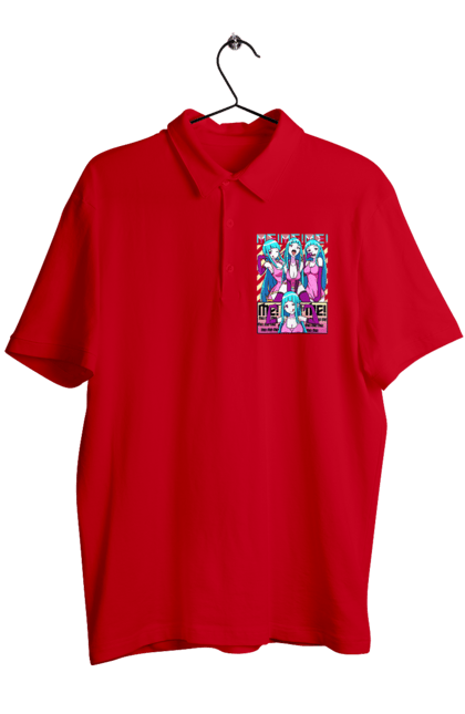 Men's polo with prints Me! Me! Me!. Anime, clip, daoko, teddyloid, young woman. 2070702