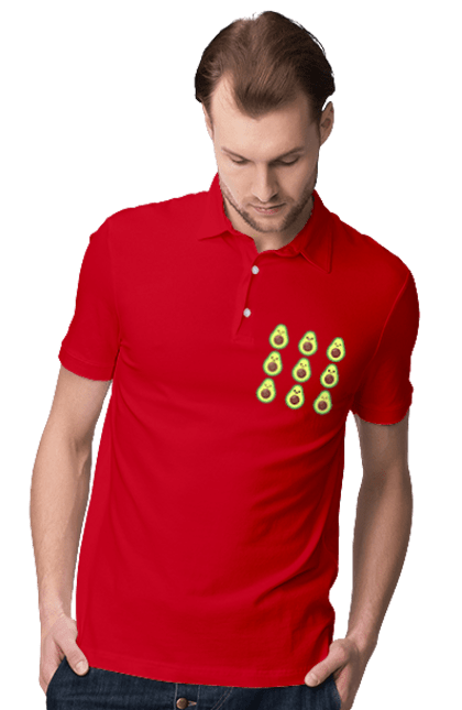 Men`s polo with prints Avocado Mood. Avocado, emotion, food. 2070702