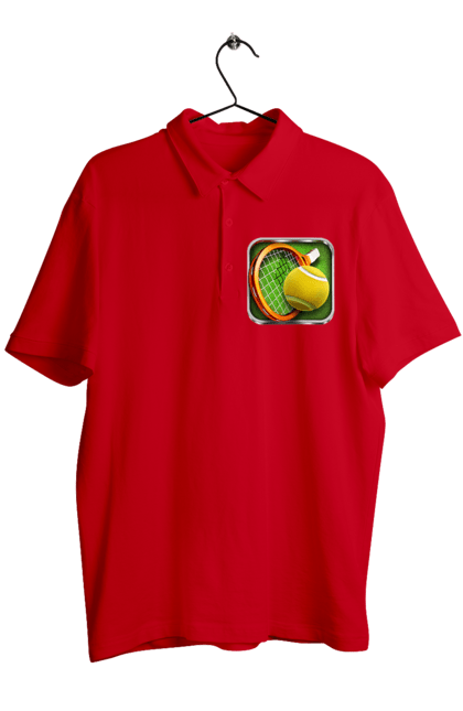 Men`s polo with prints Tennis. Ball, ground tournament, london, players, prize fund, racket, sponsor, tennis, tournament grid. 2070702