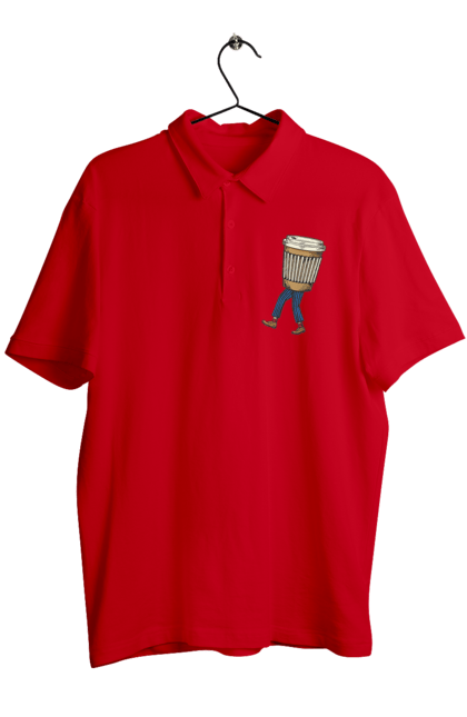 Поло чоловіче з принтом "Людина Кава". Кава. 2070702