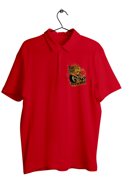 Поло чоловіче з принтом "Мопед Турбо". Їзда, мопед, швидкість. 2070702