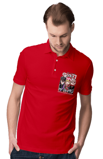 Men's polo with prints Demon Slayer Obanai Mitsuri Tengen. Anime, demon slayer, iguro, kimetsu no yaiba, manga, mitsuri, obanai, tengen. 2070702