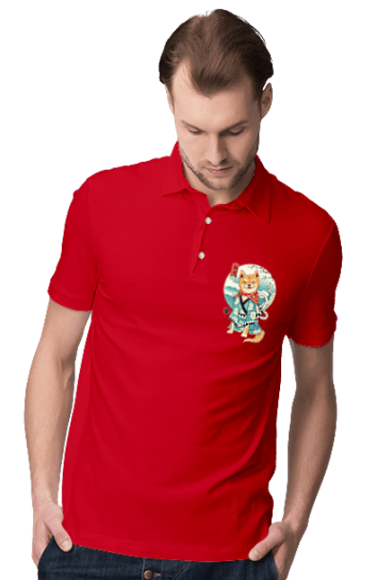 Men's polo with prints Shiba Inu. Dog, dog lover, doggie, japan, shiba, shiba inu. 2070702