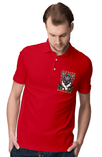 Men's polo with prints Demon Slayer Inosuke. Anime, demon slayer, inosuke, inosuke hashibira, kimetsu no yaiba, manga. 2070702