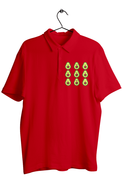 Men`s polo with prints Avocado Mood. Avocado, emotion, food. 2070702