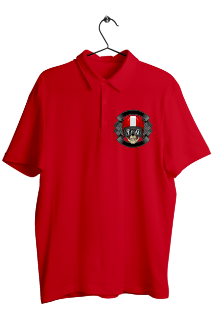 Поло чоловіче з принтом "череп мотоцикліст". Мотоцикліст \, череп, шолом. 2070702