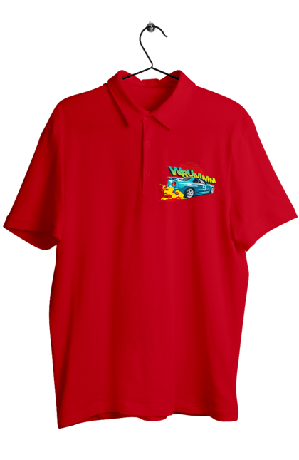 Men`s polo with prints Auto. Auto, drift, into the fire, money, speed, sport, sports cars, streets. 2070702
