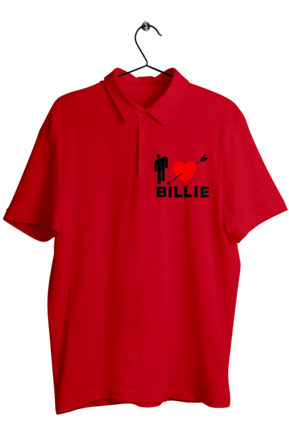 Поло чоловіче з принтом "Біллі Айліш". Біллі айліш, логотип біллі айліш, принт біллі айліш, співачка біллі айліш. 2070702