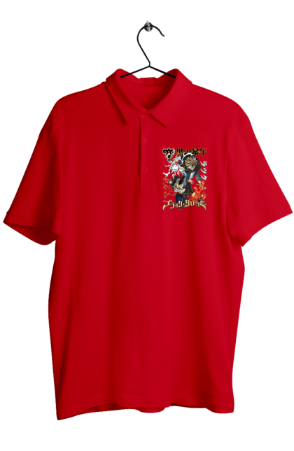 Men's polo with prints Black Clover Magna Swing and Luck Voltia. Anime, black clover, luck voltia, magna swing, manga, wizard king. 2070702