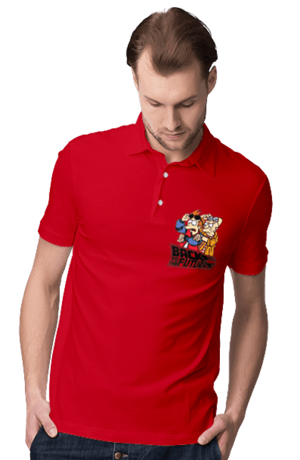 Men's polo with prints Futurama. Animated series, comedy, fry, futurama, hubert farnsworth, hubert farnsworth, professor, satire. 2070702