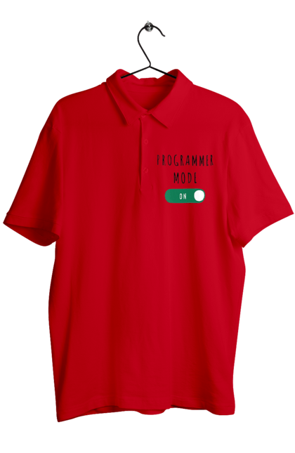 Поло чоловіче з принтом "Режим програміста". Айті, айтішник, для айтішника, для програміста, подарунок айтішнику, подарунок програмісту, програміст, режим програміста, розробник. 2070702