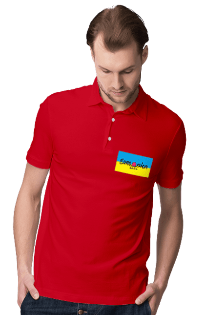 Men`s polo with prints Eurovision by KALUSH Orchestra. Azov, eurovision, freedom, kalush orchestra, mariupol, our defenders, save azovstal, stefania, to release, victory. 2070702